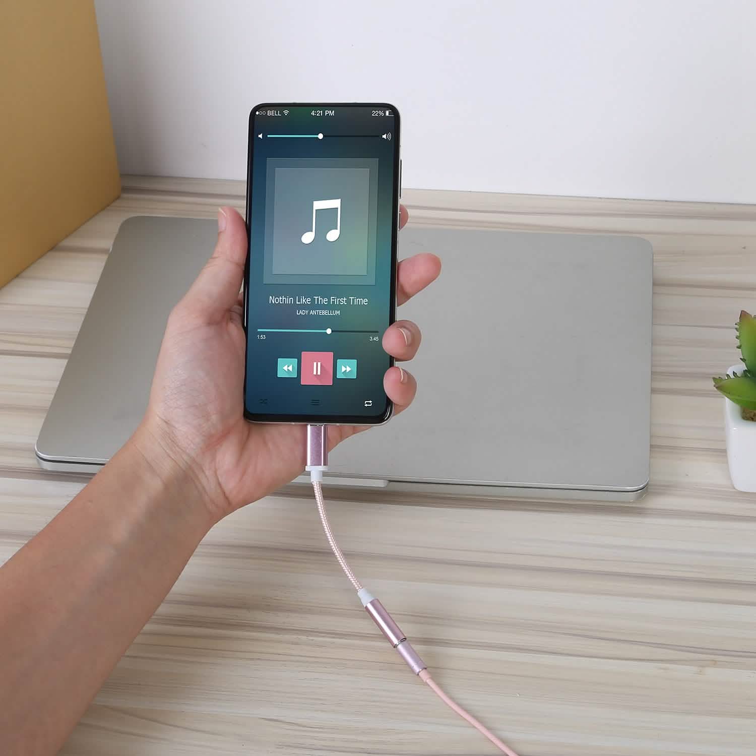 USB-C Type C Adapter Port to 3 .5mm Aux Audio Jack Mobile Accessories - Tophatter Daily Deals