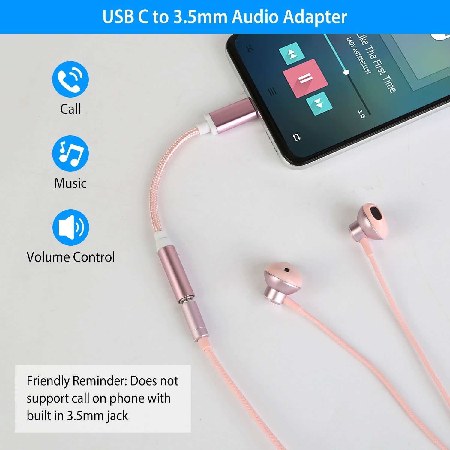 USB-C Type C Adapter Port to 3 .5mm Aux Audio Jack Mobile Accessories - Tophatter Daily Deals