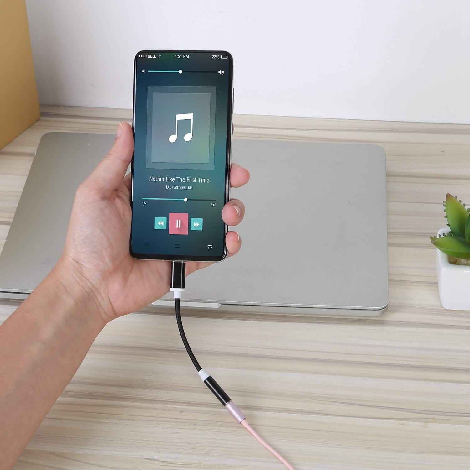 USB-C Type C Adapter Port to 3 .5mm Aux Audio Jack Mobile Accessories - Tophatter Daily Deals