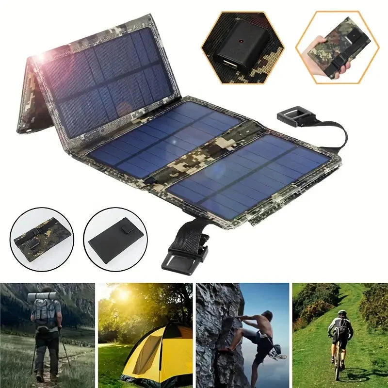 USB Foldable Solar Panel Power Bank - Tophatter Daily Deals