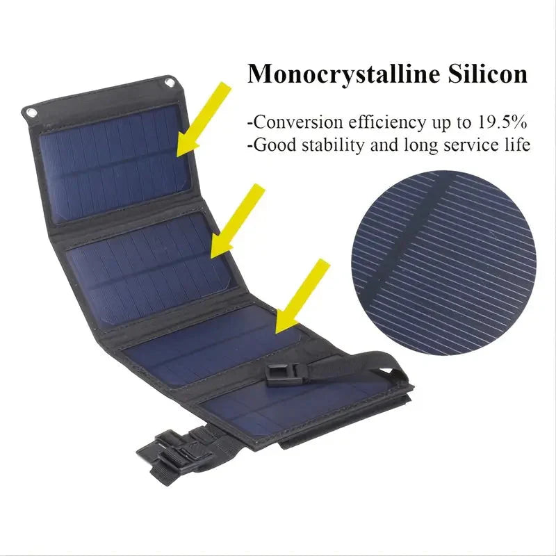 USB Foldable Solar Panel Power Bank - Tophatter Daily Deals
