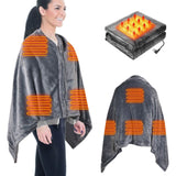 USB Heated Blanket Poncho Shawl Wrap Throw with Zipper Washable Health & Wellness - Tophatter Daily Deals