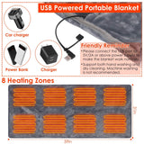 USB Heated Blanket Poncho Shawl Wrap Throw with Zipper Washable Health & Wellness - Tophatter Daily Deals