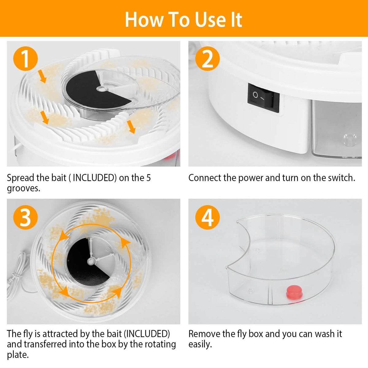 USB powered Electric Fly Trap Automatic Flycatcher Pest Control - Tophatter Daily Deals