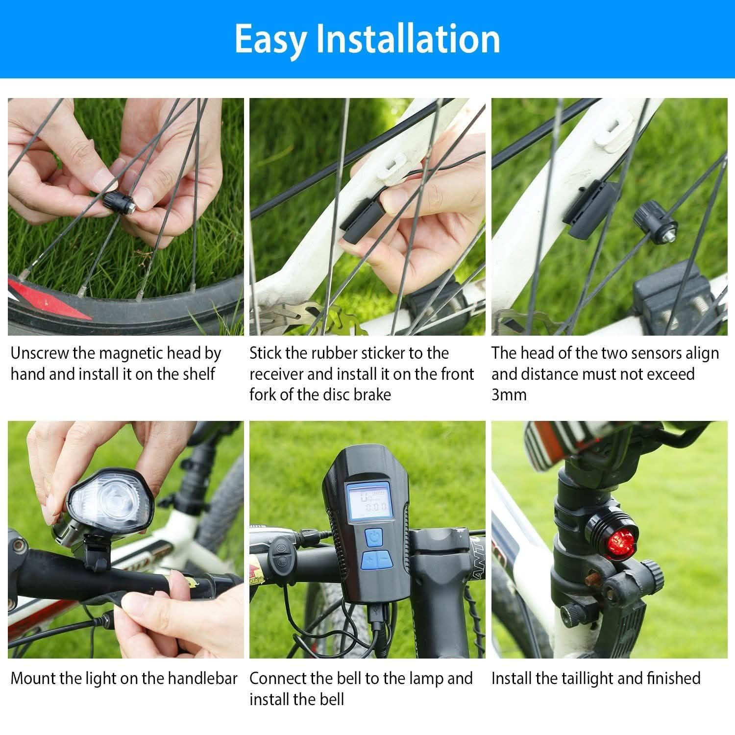 USB Rechargeable Bike Light Set with Speedometer and Odometer Outdoor Recreation - Tophatter Daily Deals