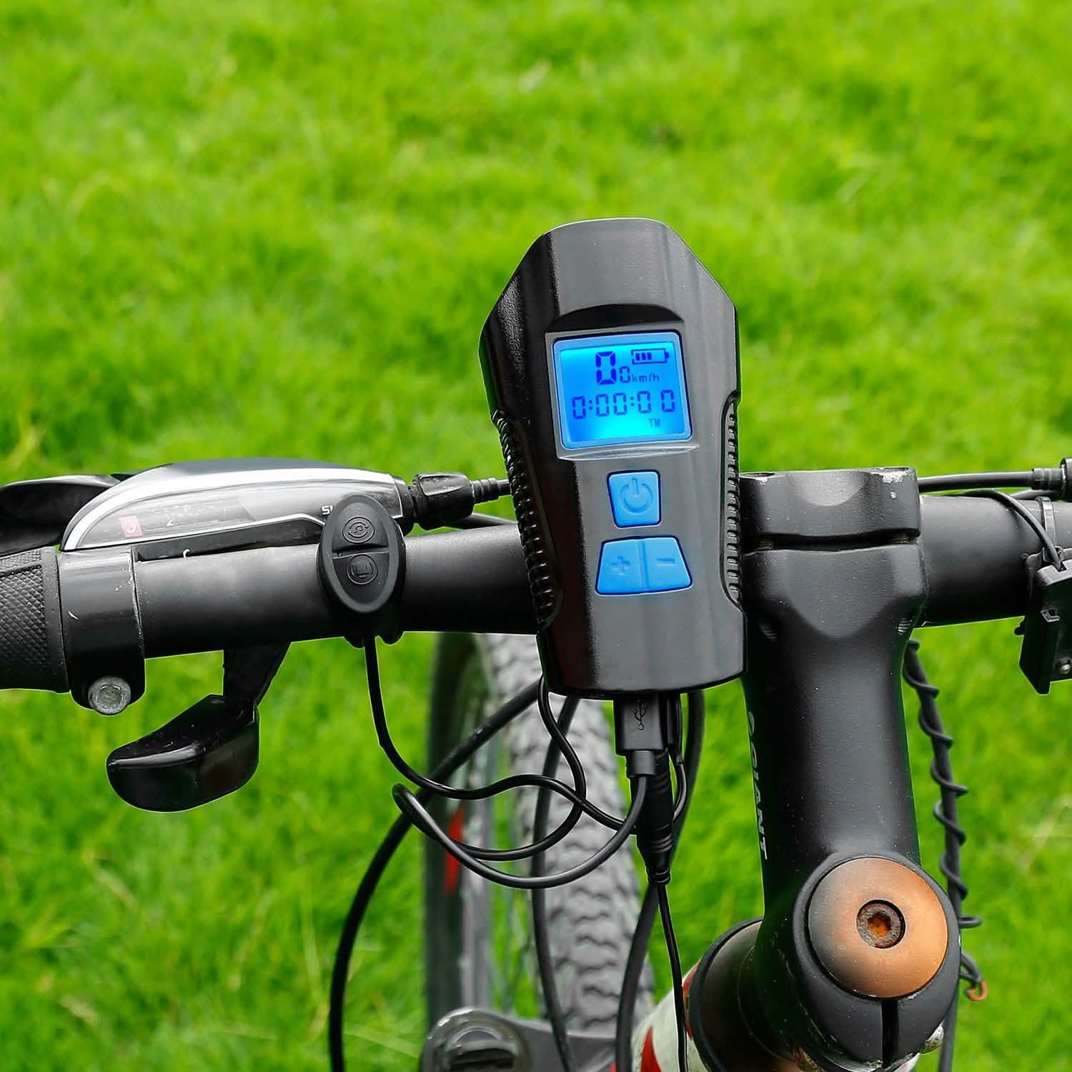 USB Rechargeable Bike Light Set with Speedometer and Odometer Outdoor Recreation - Tophatter Daily Deals