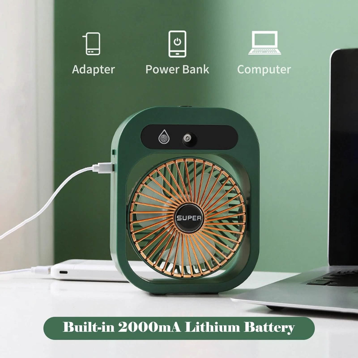 USB Rechargeable Desktop Spray Fan Household Appliances - Tophatter Daily Deals