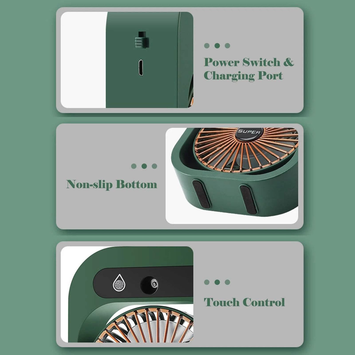 USB Rechargeable Desktop Spray Fan Household Appliances - Tophatter Daily Deals