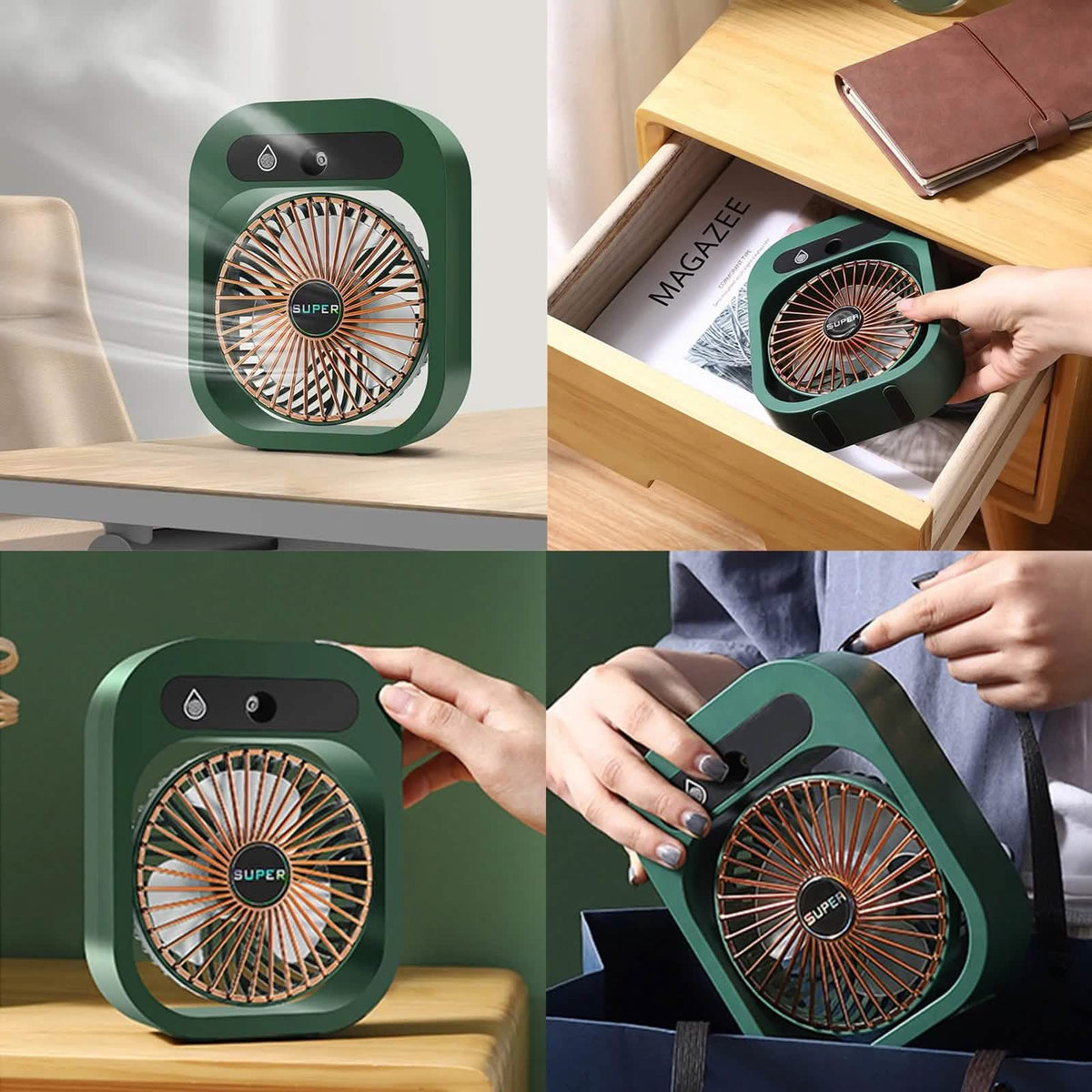 USB Rechargeable Desktop Spray Fan Household Appliances - Tophatter Daily Deals