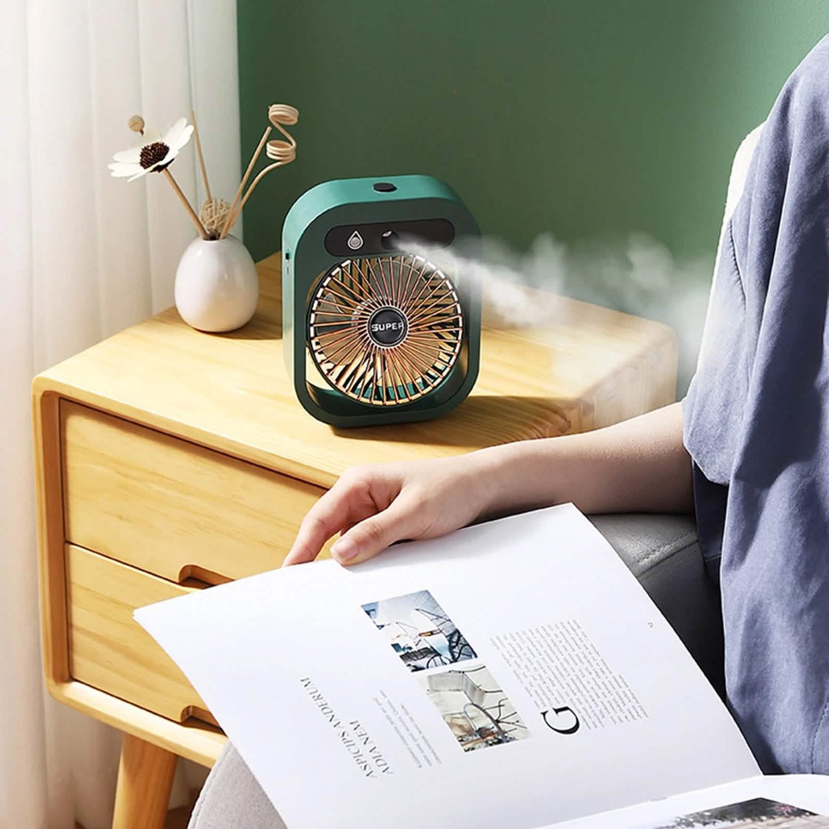 USB Rechargeable Desktop Spray Fan Household Appliances - Tophatter Daily Deals
