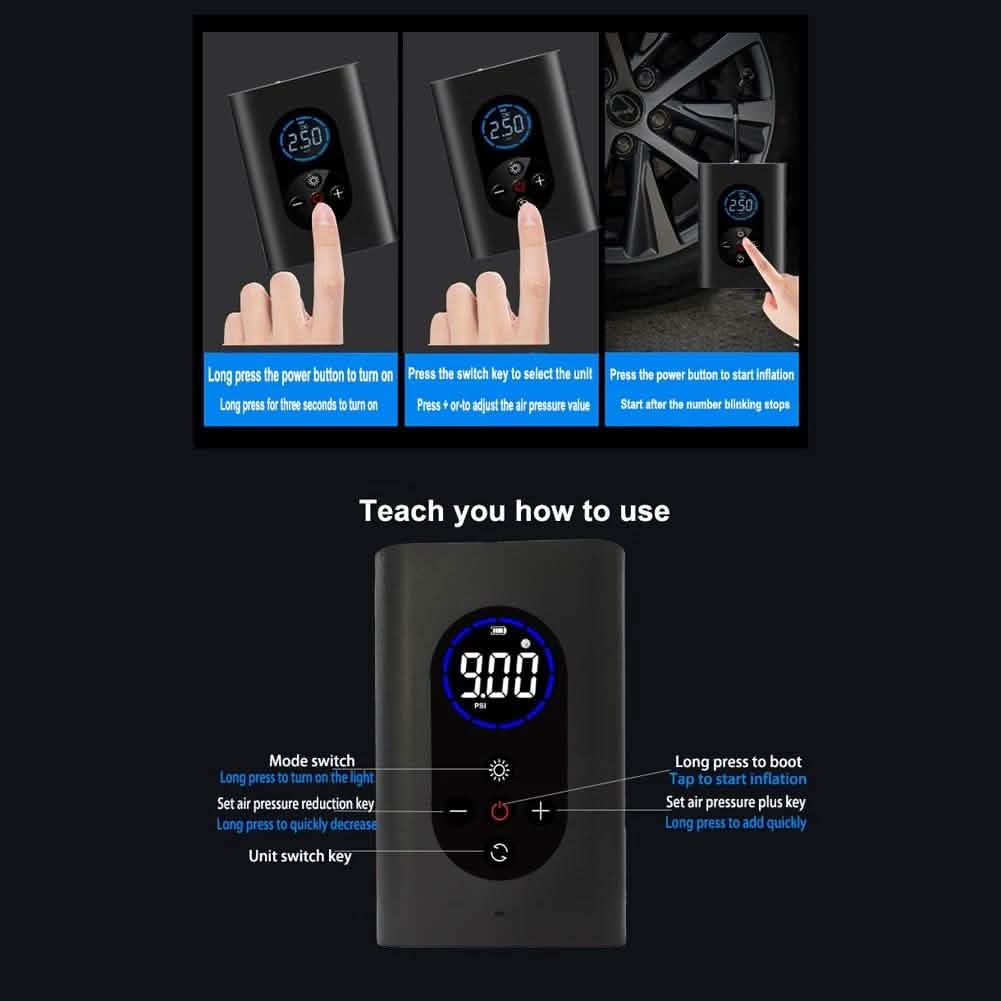 USB Rechargeable Intelligent Air Pump Car Portable Automotive - Tophatter Daily Deals