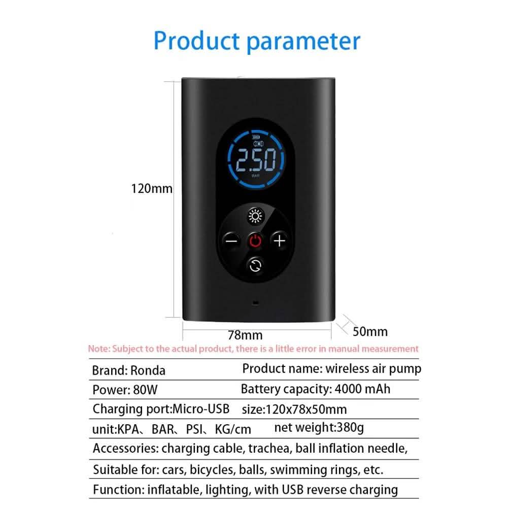 USB Rechargeable Intelligent Air Pump Car Portable Automotive - Tophatter Daily Deals