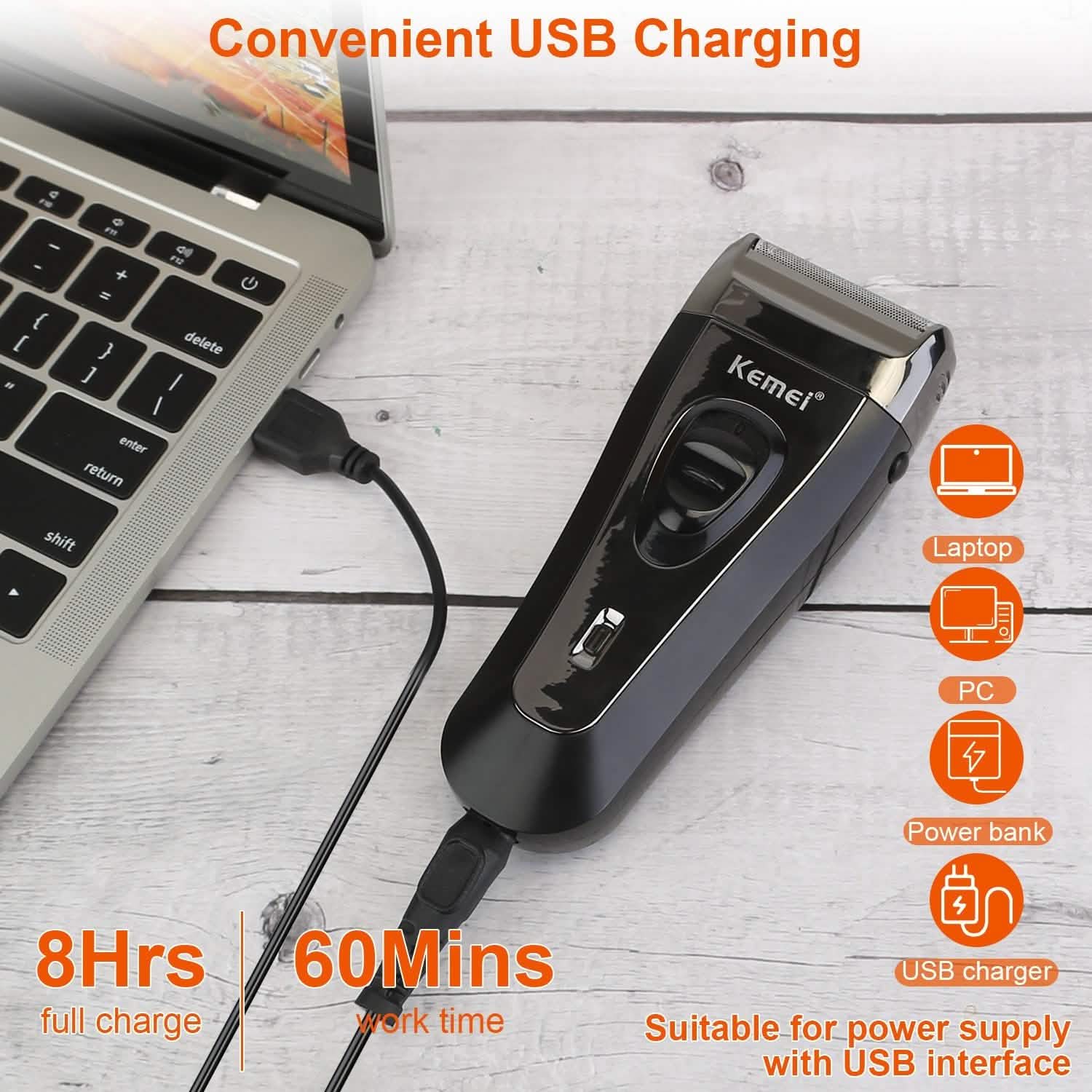 USB Rechargeable Men Electric Shaver Men's Grooming - Tophatter Daily Deals