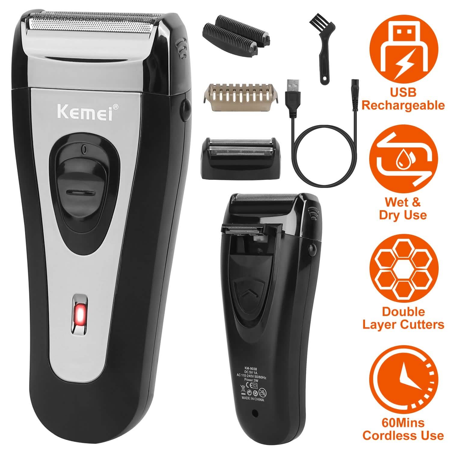 USB Rechargeable Men Electric Shaver Men's Grooming - Tophatter Daily Deals
