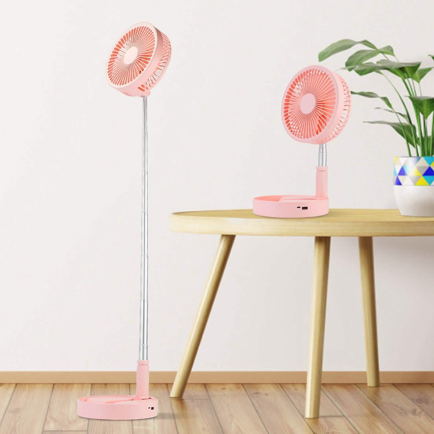 USB Rechargeable Portable Folding Desk Table Fan Household Appliances - Tophatter Daily Deals