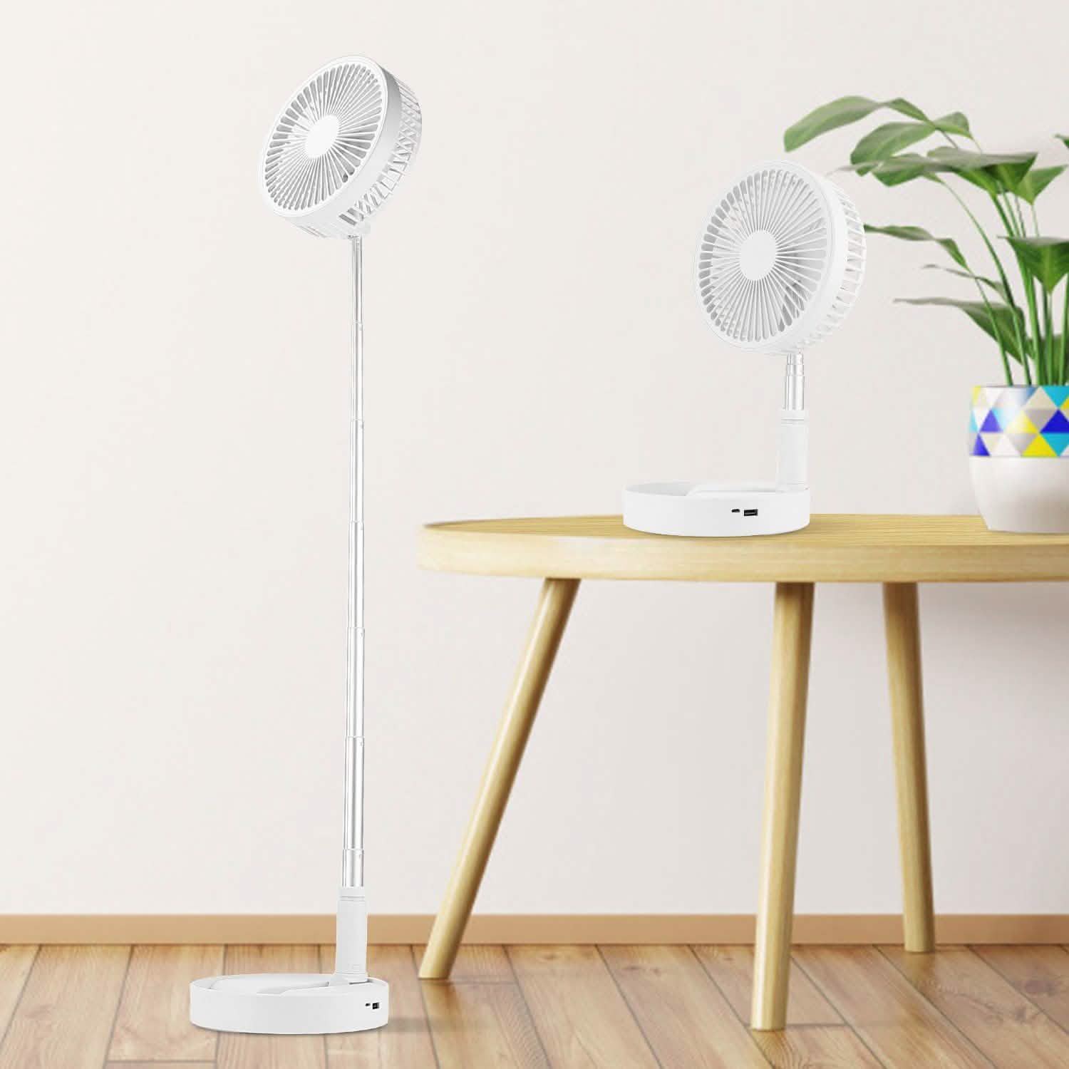 USB Rechargeable Portable Folding Desk Table Fan Household Appliances - Tophatter Daily Deals