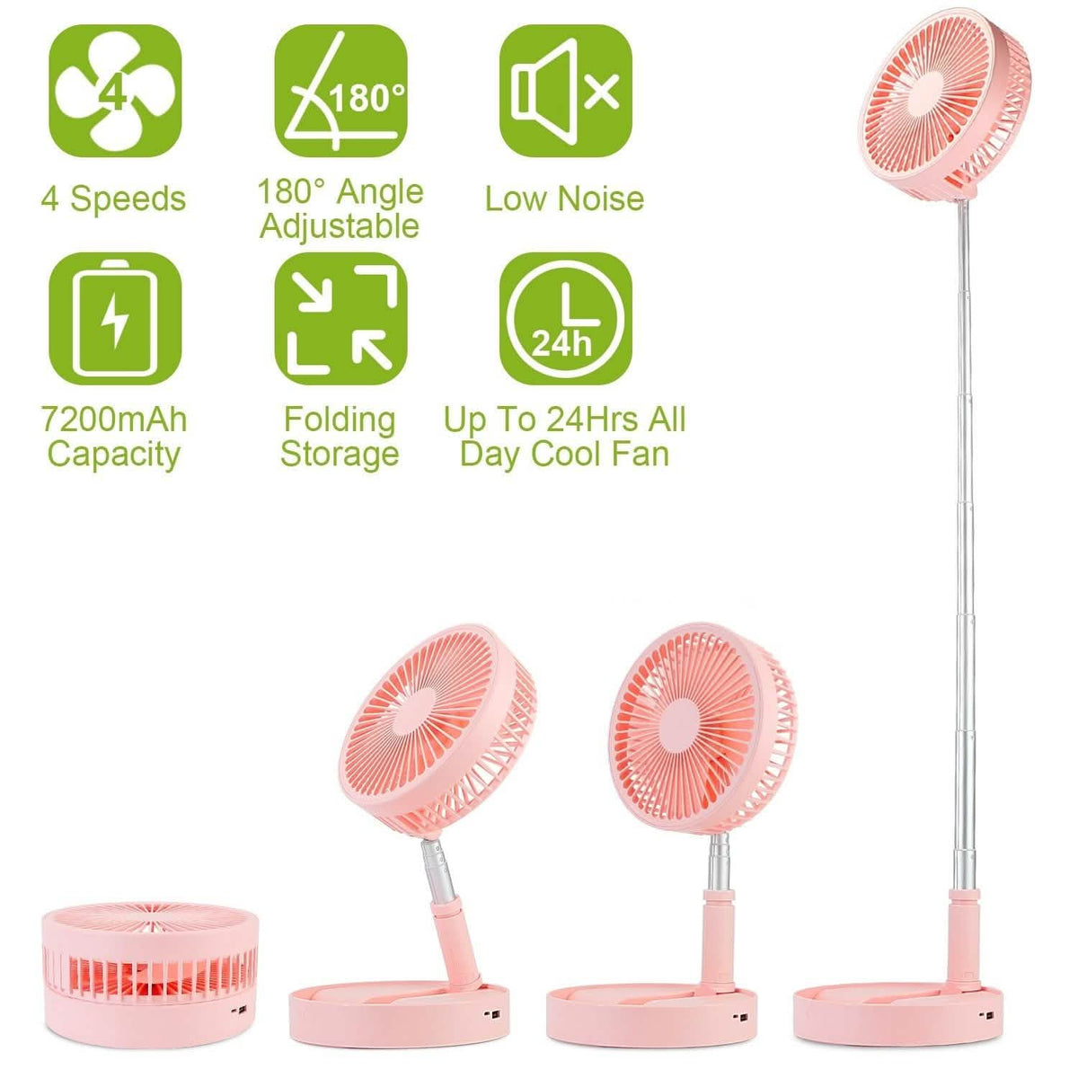 USB Rechargeable Portable Folding Desk Table Fan Household Appliances - Tophatter Daily Deals