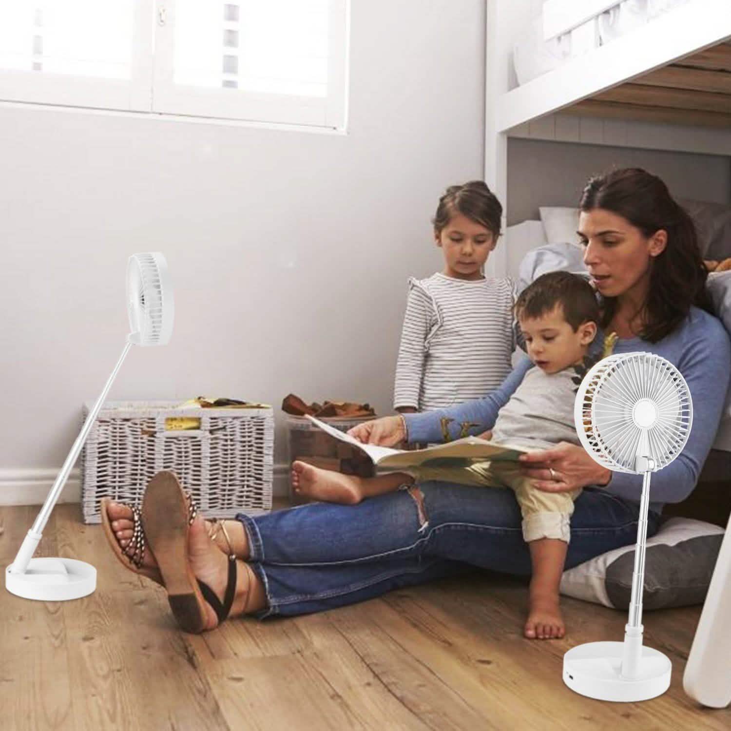 USB Rechargeable Portable Folding Desk Table Fan Household Appliances - Tophatter Daily Deals
