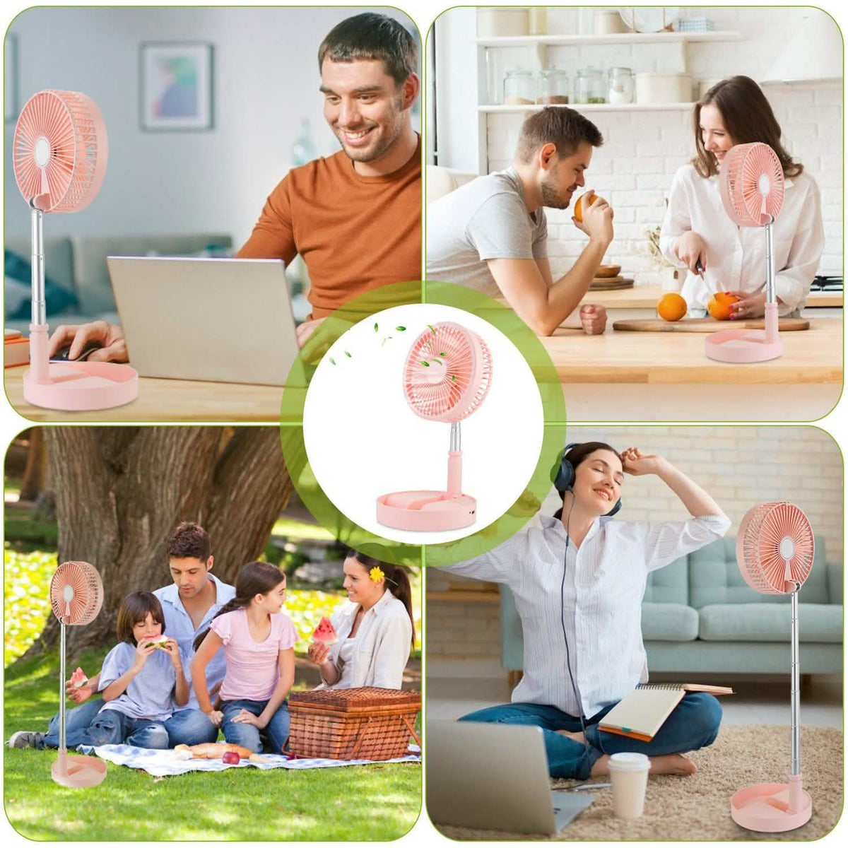 USB Rechargeable Portable Folding Desk Table Fan Household Appliances - Tophatter Daily Deals