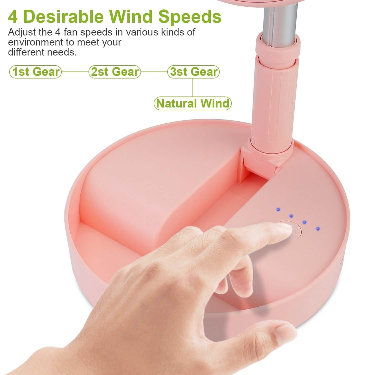 USB Rechargeable Portable Folding Desk Table Fan Household Appliances - Tophatter Daily Deals