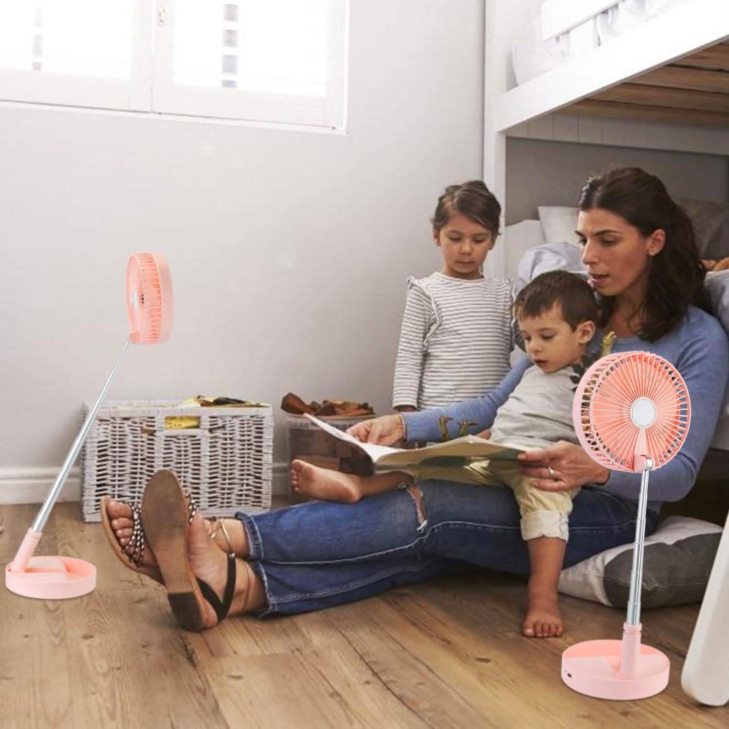 USB Rechargeable Portable Folding Desk Table Fan Household Appliances - Tophatter Daily Deals