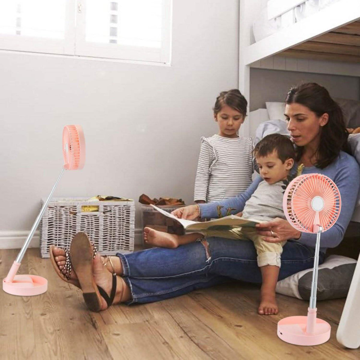 USB Rechargeable Portable Folding Desk Table Fan Household Appliances - Tophatter Daily Deals