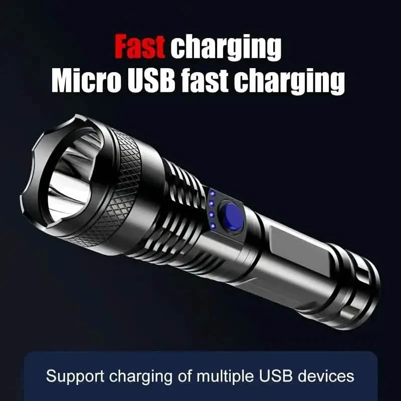 USB Rechargeable Strong Light Flashlight Outdoor Recreation - Tophatter Daily Deals