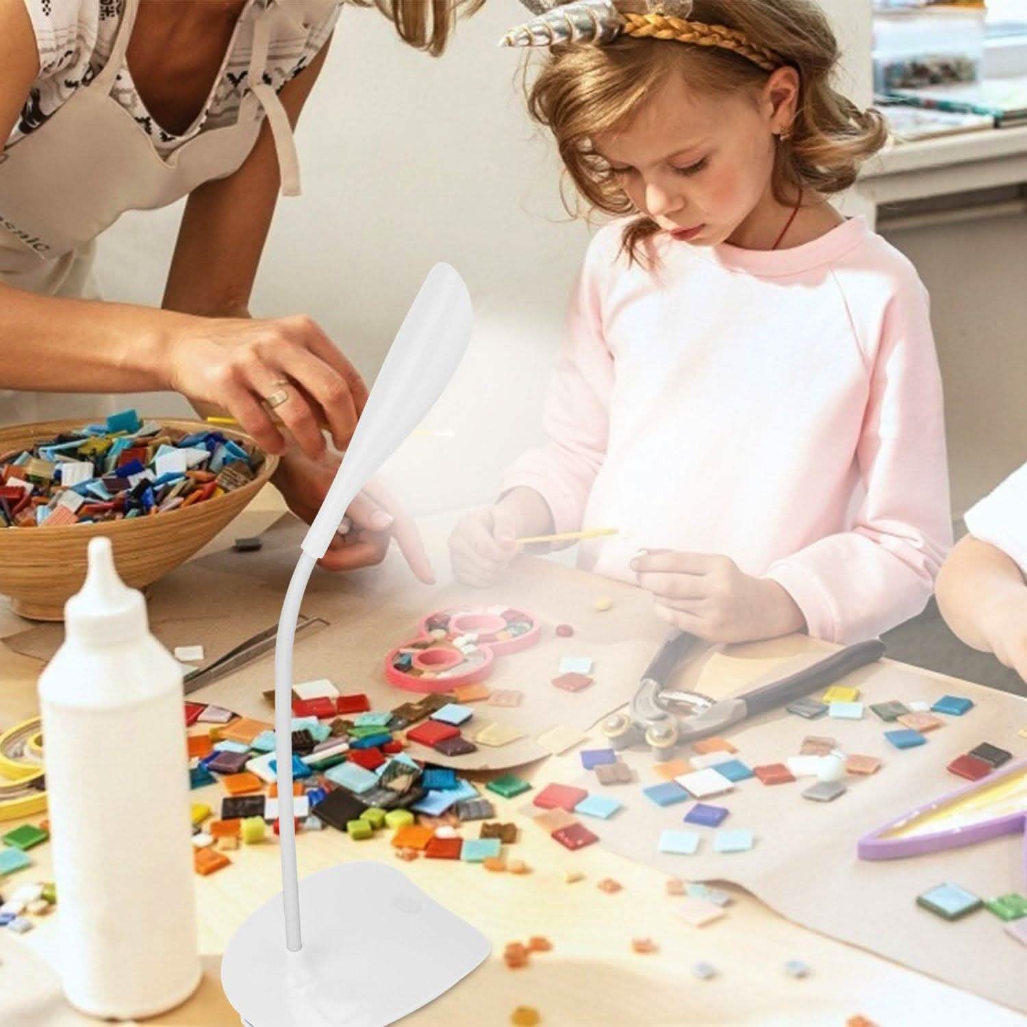 USB Rechargeable Table Lamp Dimmable LED Flexible Gooseneck Desk Light Indoor Lighting - Tophatter Daily Deals