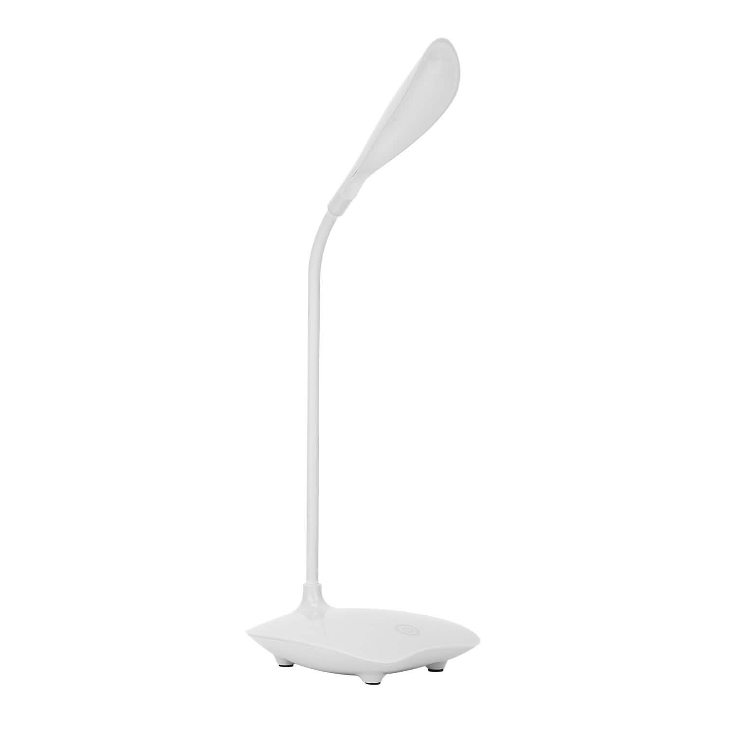 USB Rechargeable Table Lamp Dimmable LED Flexible Gooseneck Desk Light White Indoor Lighting - Tophatter Daily Deals
