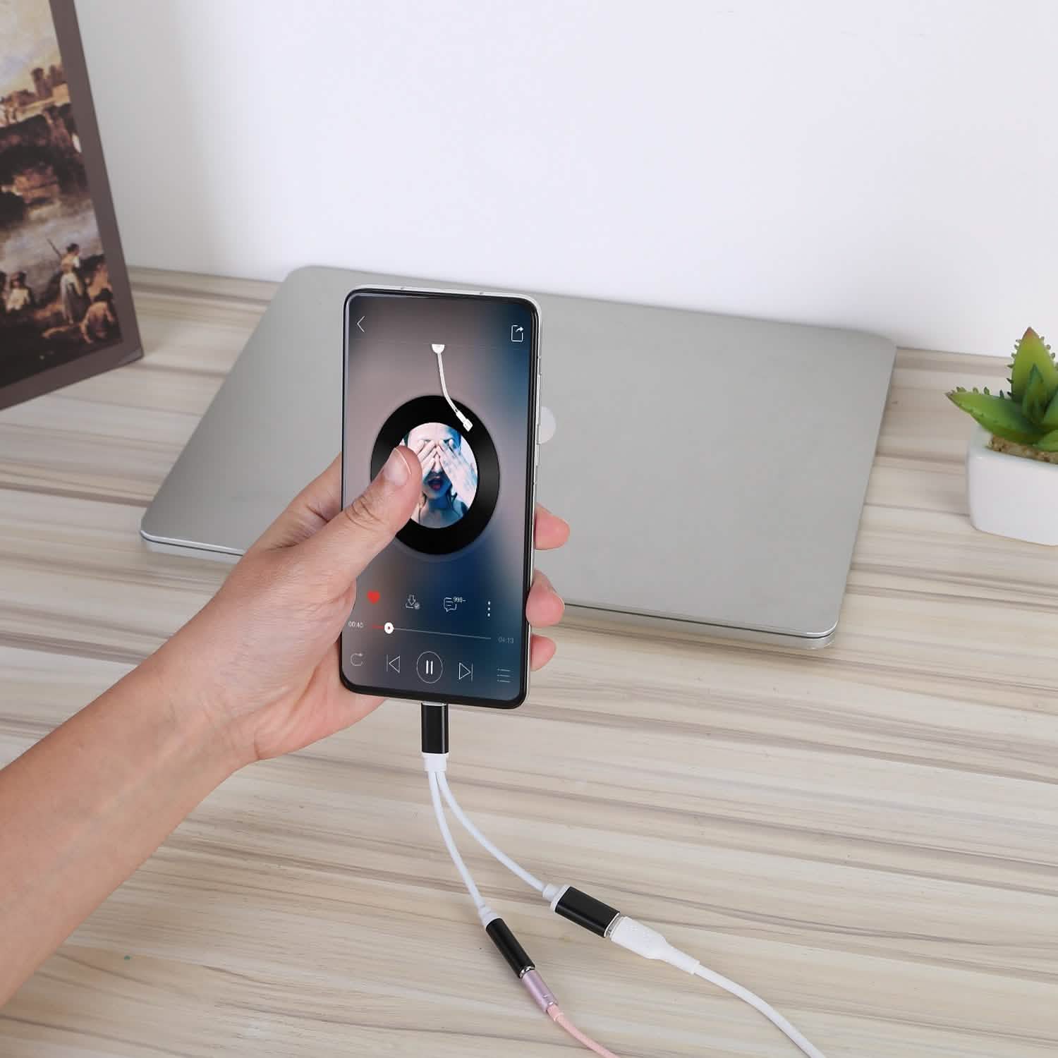 USB Type C to 3.5MM Aux Audio Charging Adapter Mobile Accessories - Tophatter Daily Deals