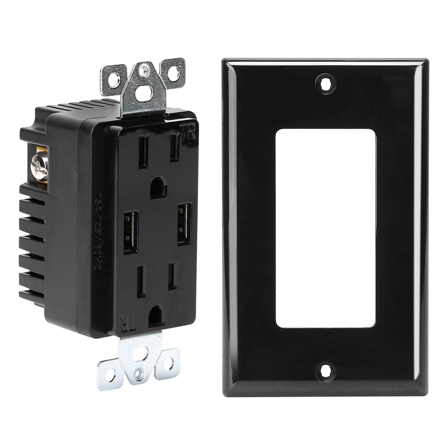 USB Wall Outlet Dual 2.4A USB Wall Charger Batteries & Power Accessories - Tophatter Daily Deals