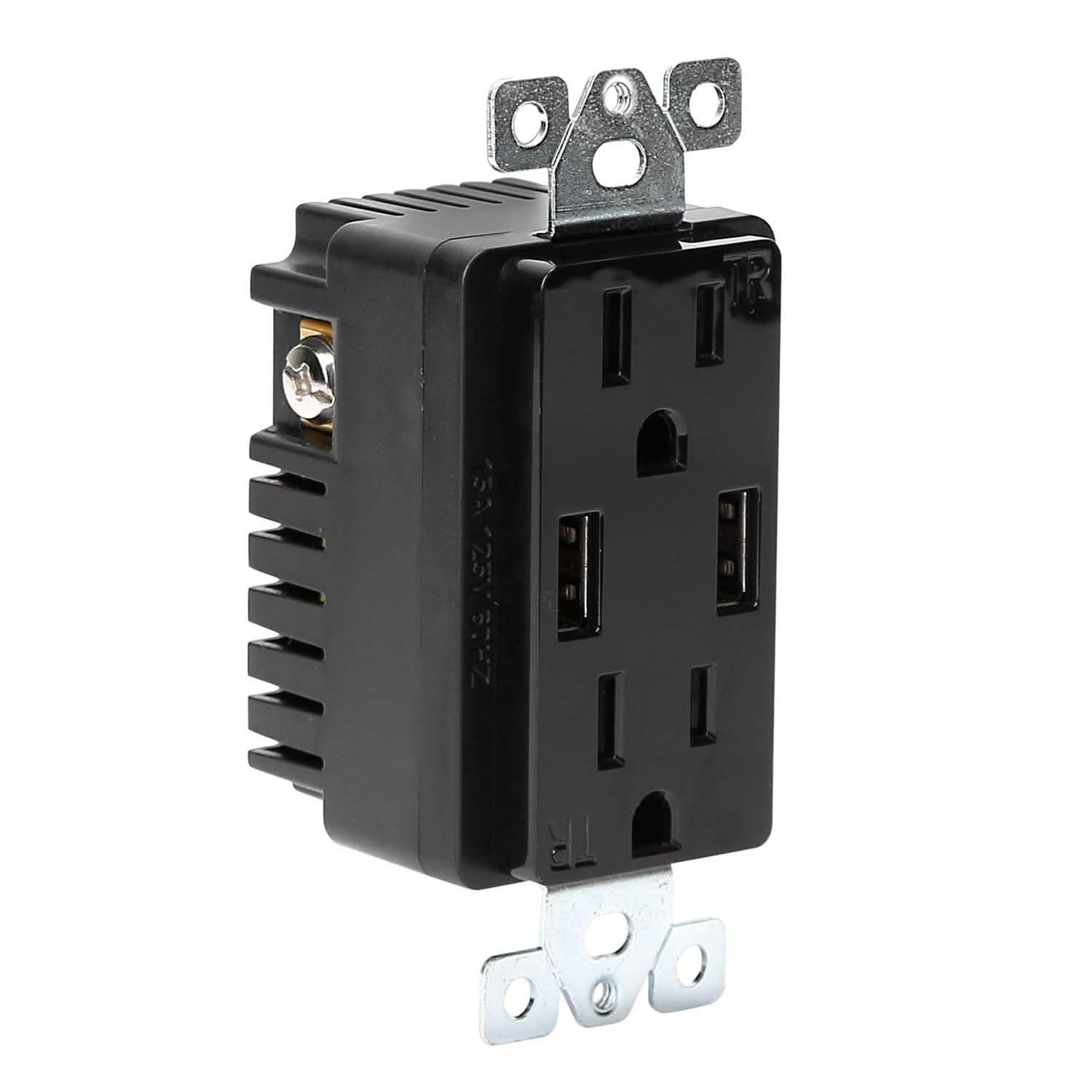 USB Wall Outlet Dual 2.4A USB Wall Charger Batteries & Power Accessories - Tophatter Daily Deals
