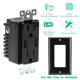 USB Wall Outlet Dual 2.4A USB Wall Charger Batteries & Power Accessories - Tophatter Daily Deals