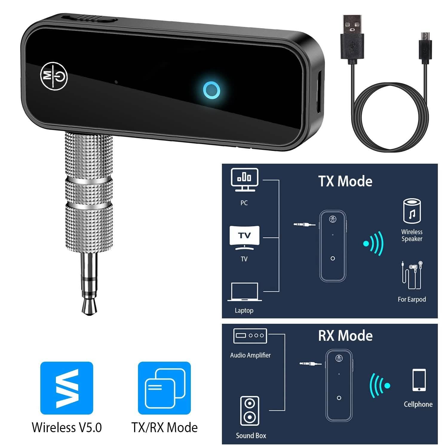 USB Wireless v5.0 Transmitter Receiver Automotive - Tophatter Daily Deals