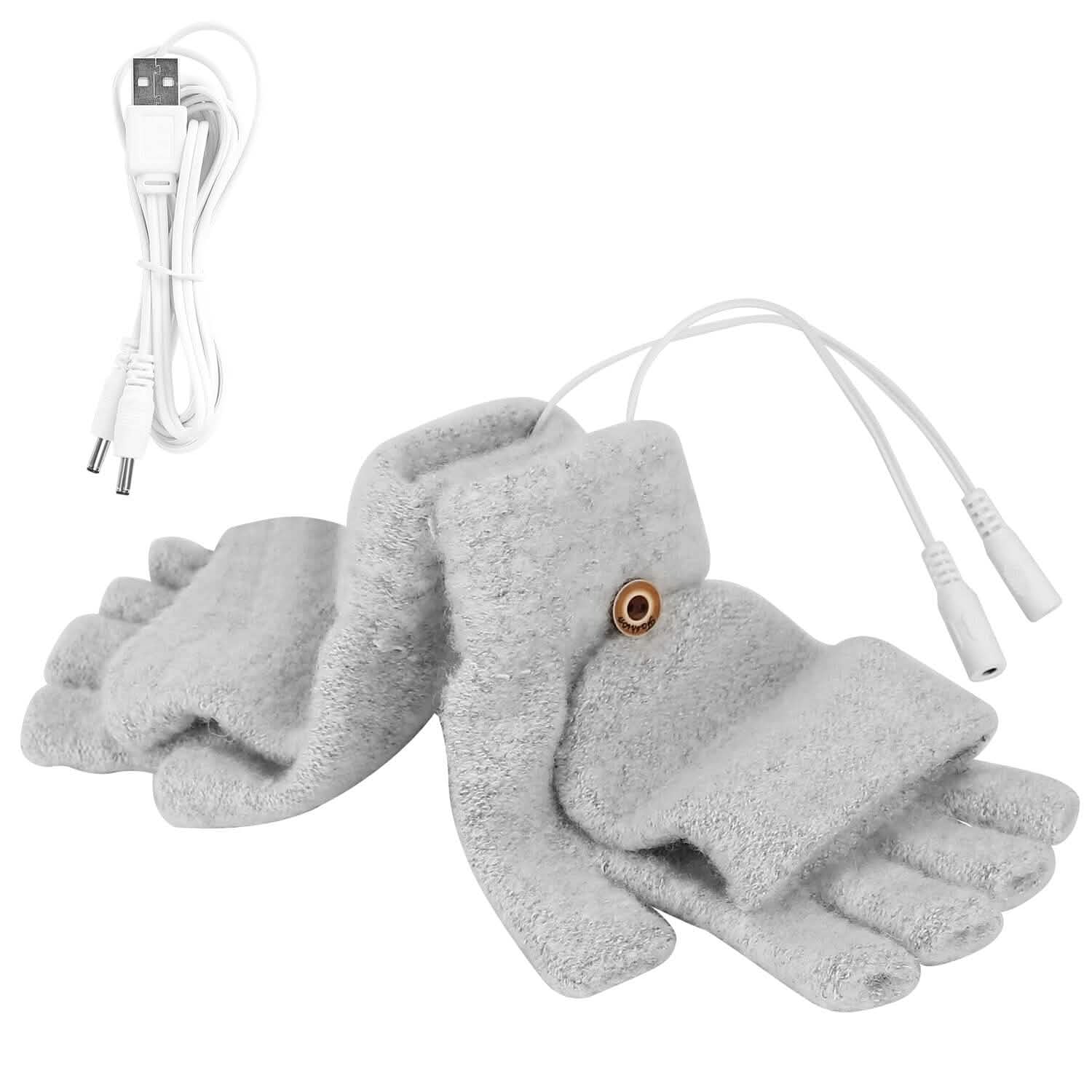 USB Wool Heated Gloves Mitten Outdoor Recreation - Tophatter Daily Deals