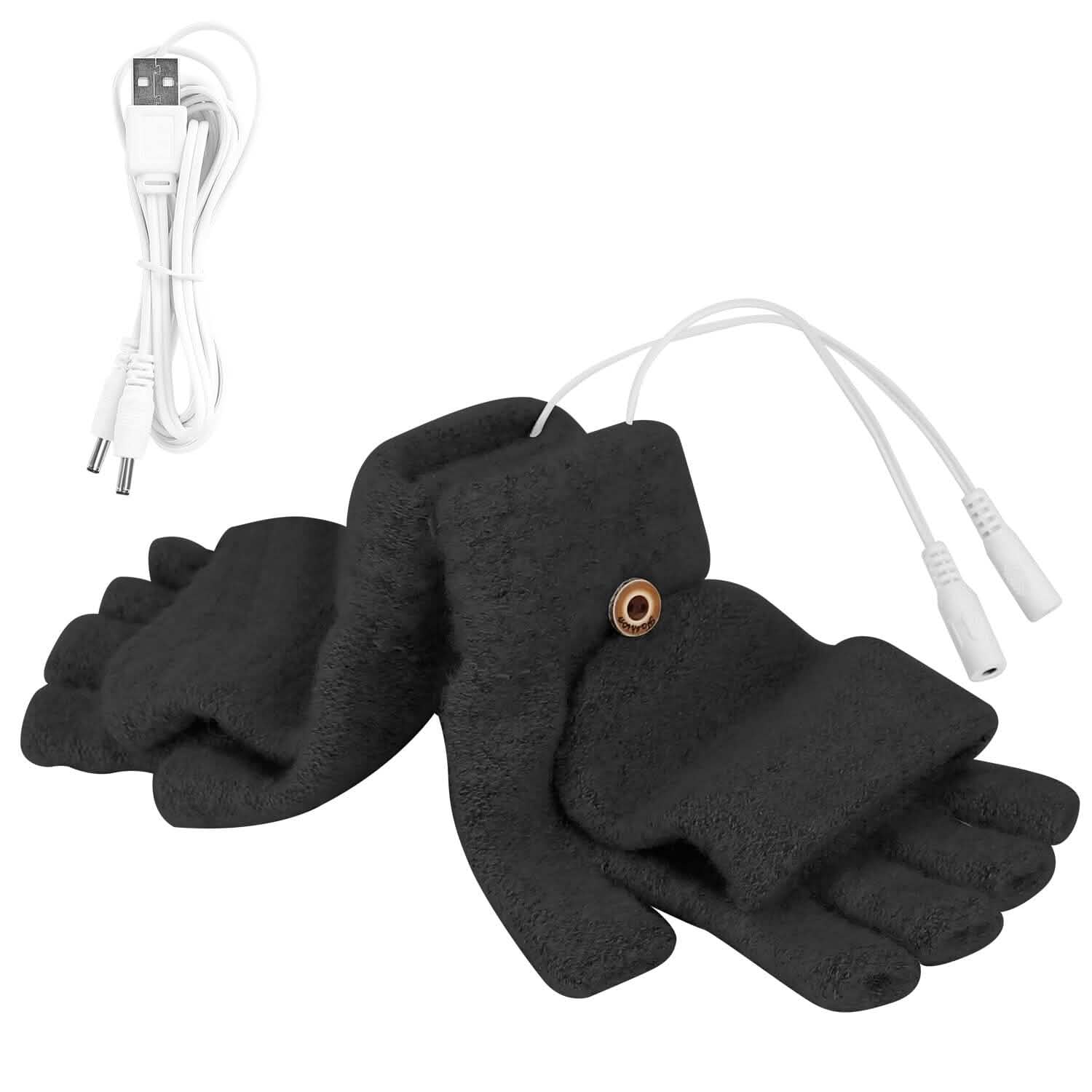 USB Wool Heated Gloves Mitten Outdoor Recreation - Tophatter Daily Deals