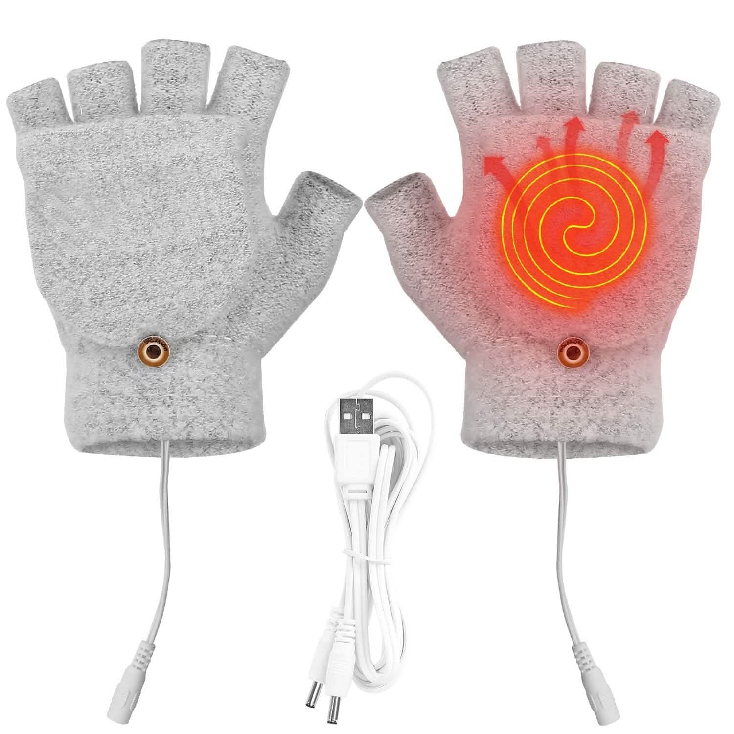 USB Wool Heated Gloves Mitten Outdoor Recreation - Tophatter Daily Deals