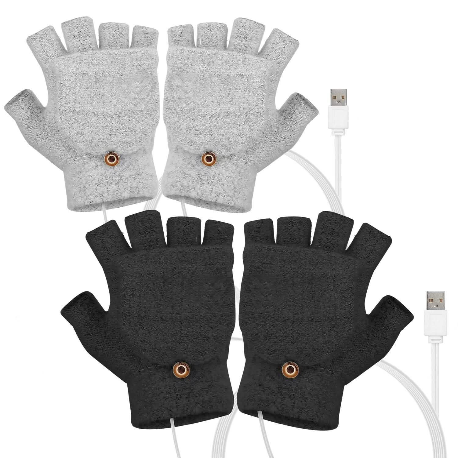 USB Wool Heated Gloves Mitten Outdoor Recreation - Tophatter Daily Deals