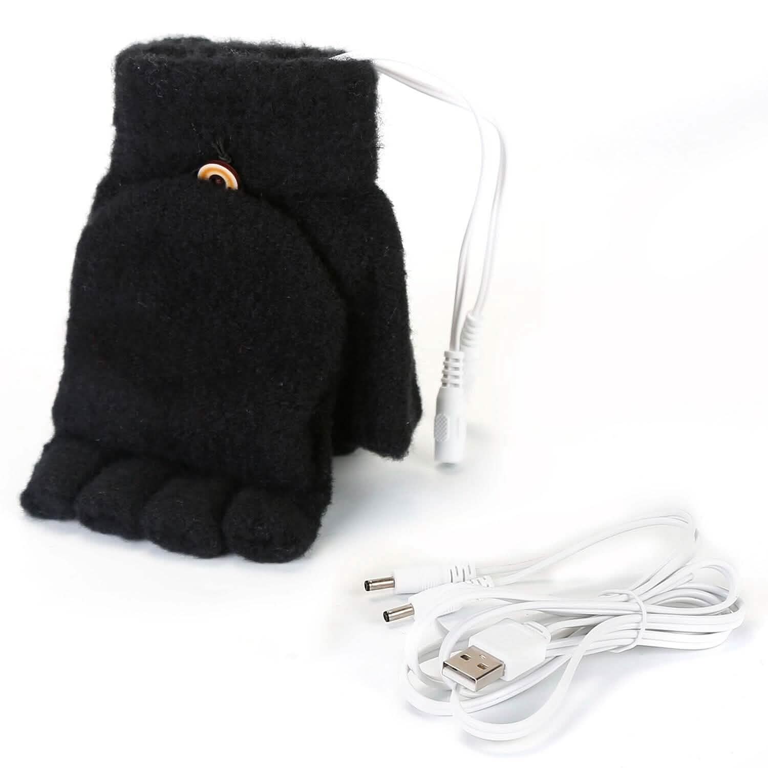USB Wool Heated Gloves Mitten Outdoor Recreation - Tophatter Daily Deals