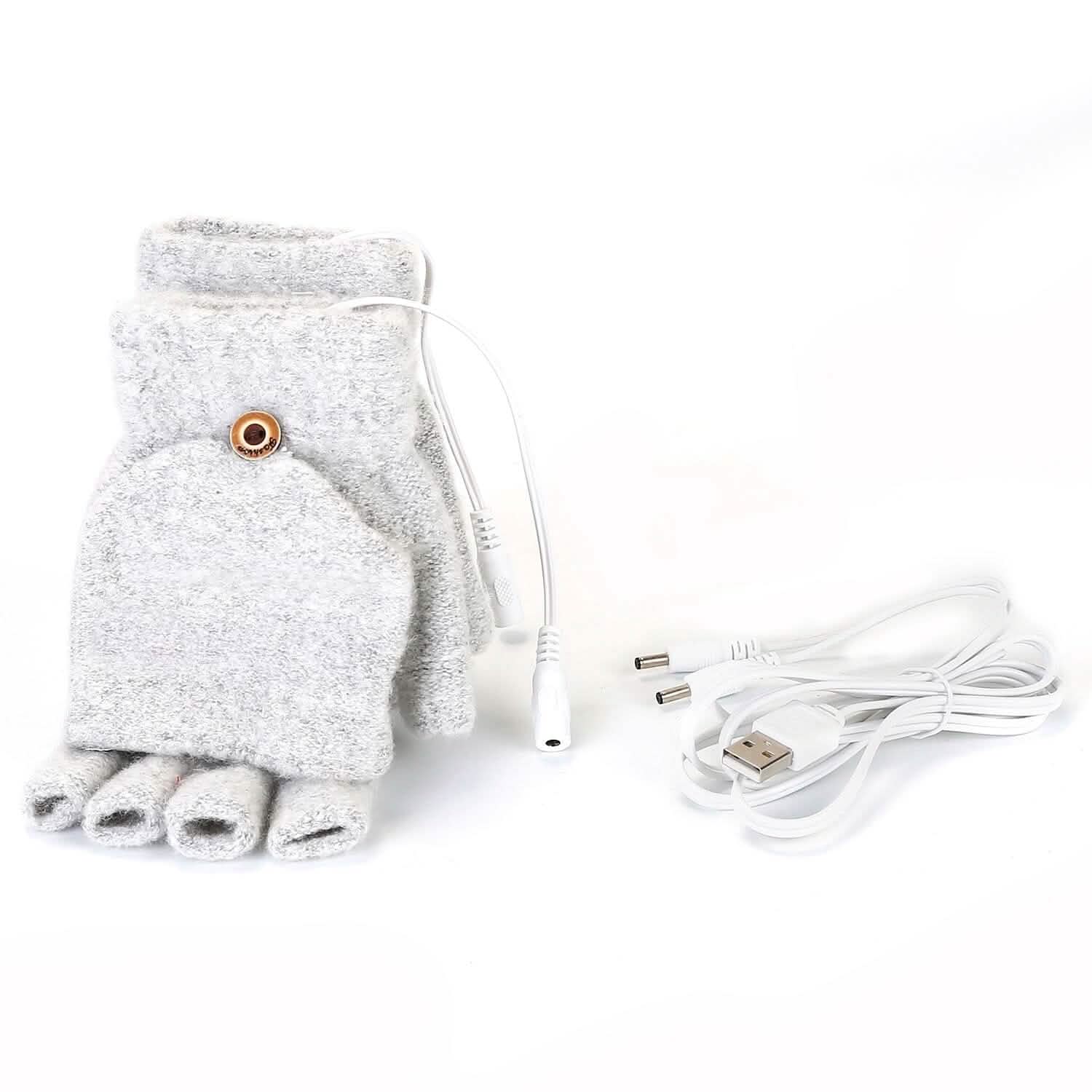USB Wool Heated Gloves Mitten Outdoor Recreation - Tophatter Daily Deals