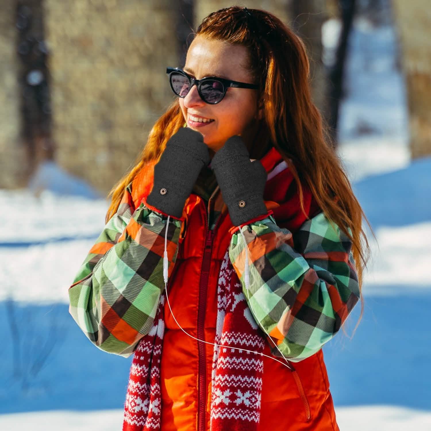 USB Wool Heated Half Fingerless Gloves Outdoor Recreation - Tophatter Daily Deals