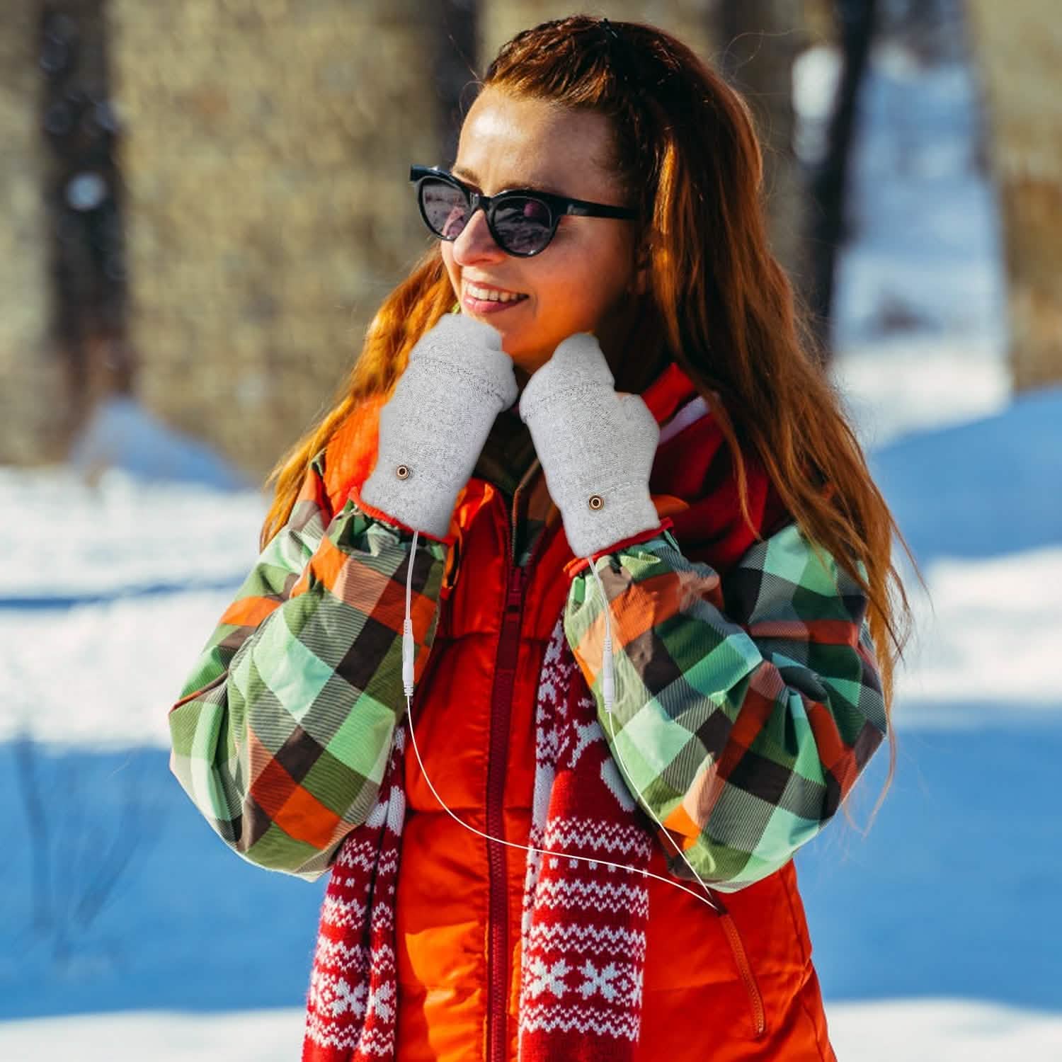 USB Wool Heated Half Fingerless Gloves Outdoor Recreation - Tophatter Daily Deals