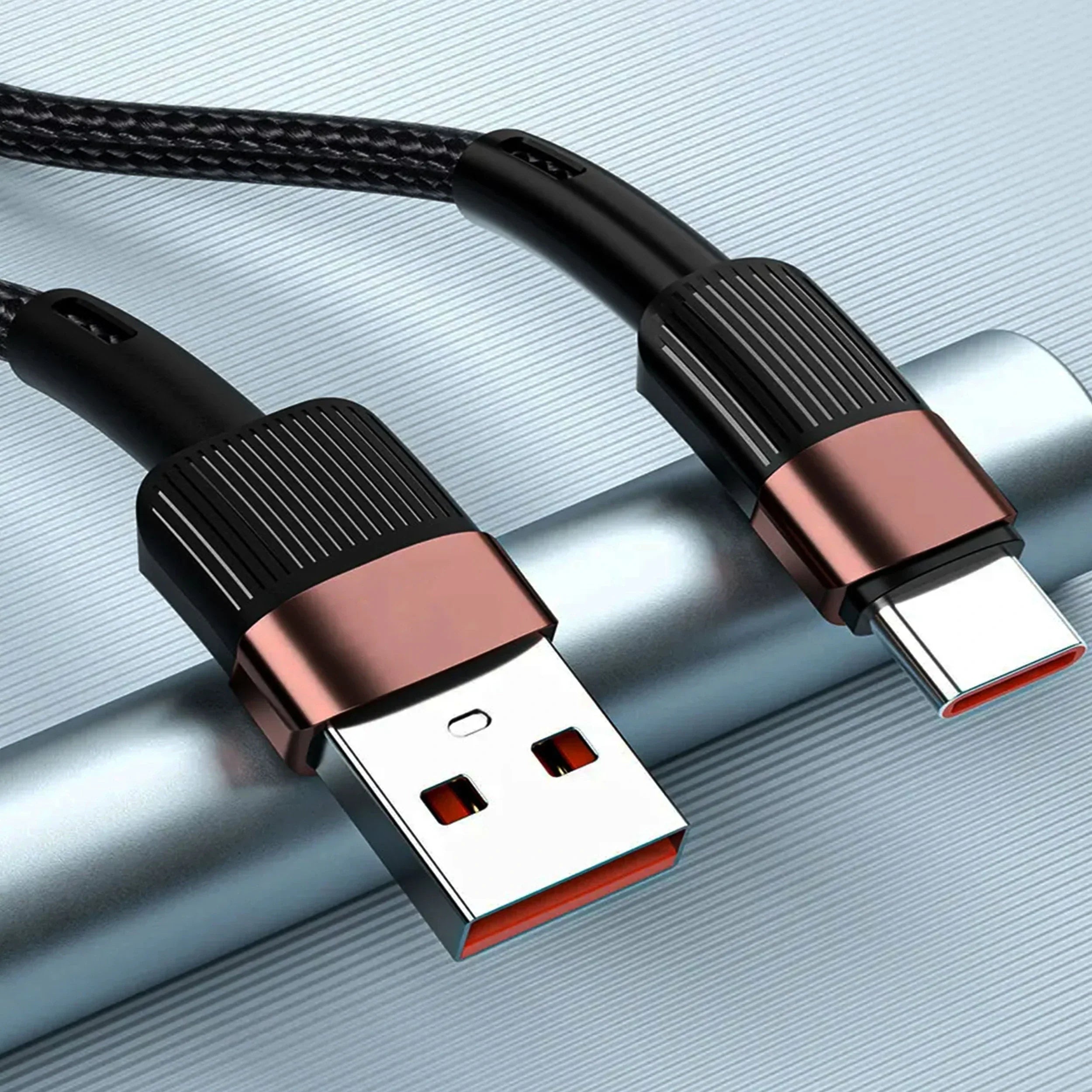 USB Type A To C Cable 10ft Braided Fast High Speed Charging - Tophatter Daily Deals