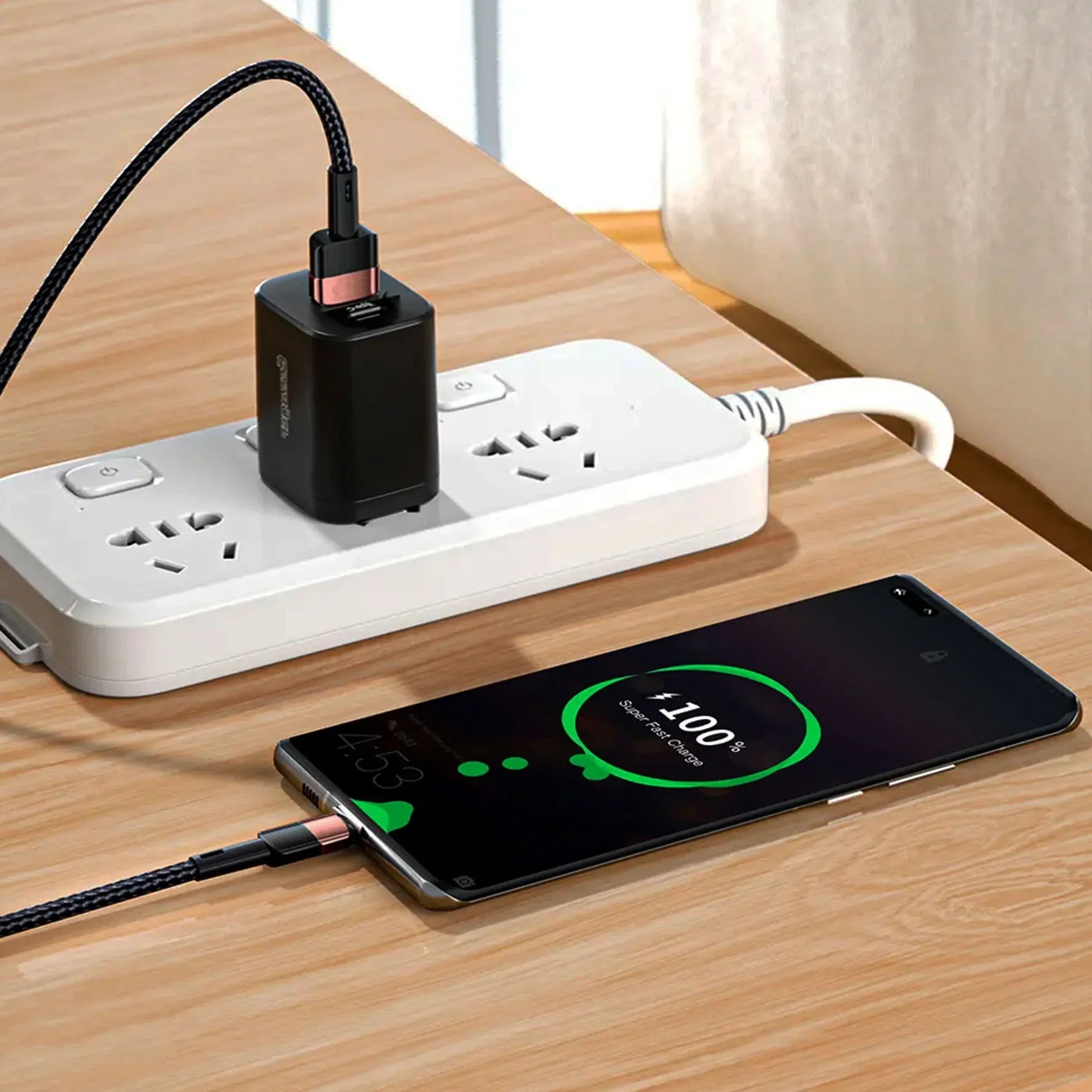 USB Type A To C Cable 10ft Braided Fast High Speed Charging - Tophatter Daily Deals