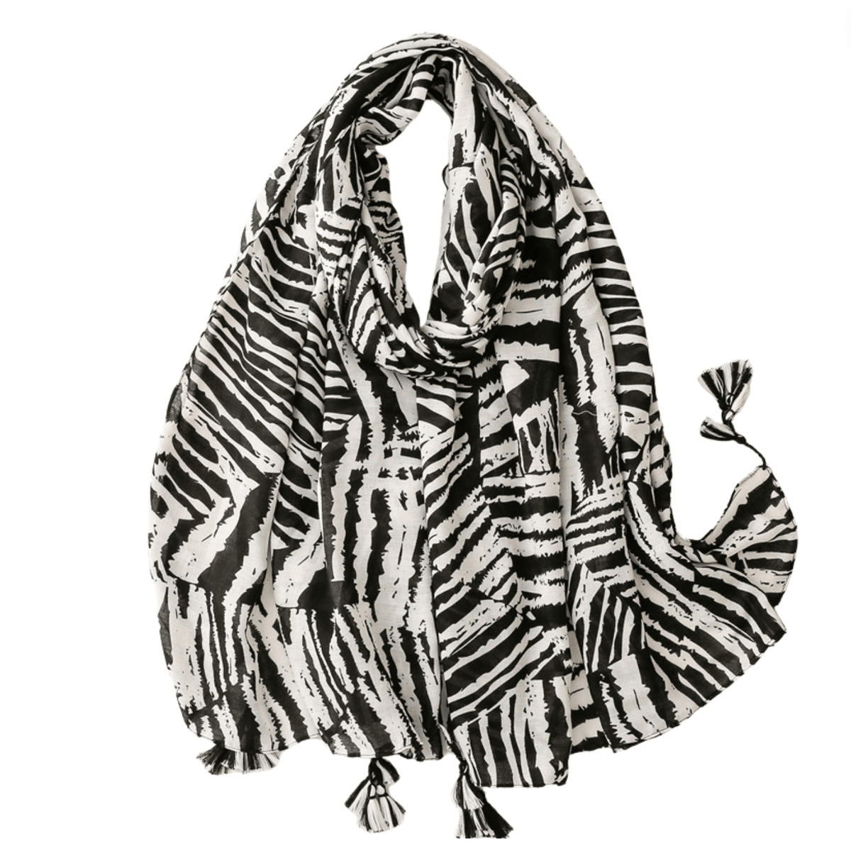 Black and White Zebra Scarf Multi Scarves - Tophatter Daily Deals