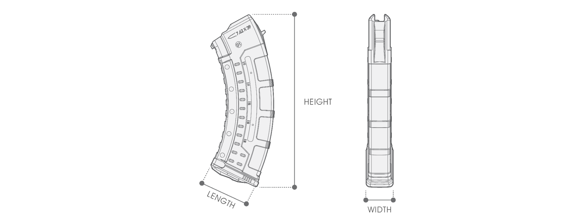 UTG® AK/AKM WINDOWED MAGAZINE (30 RND), 7.62X39MM - Tophatter's Army Deals OUTDOOR - Tophatter Daily Deals
