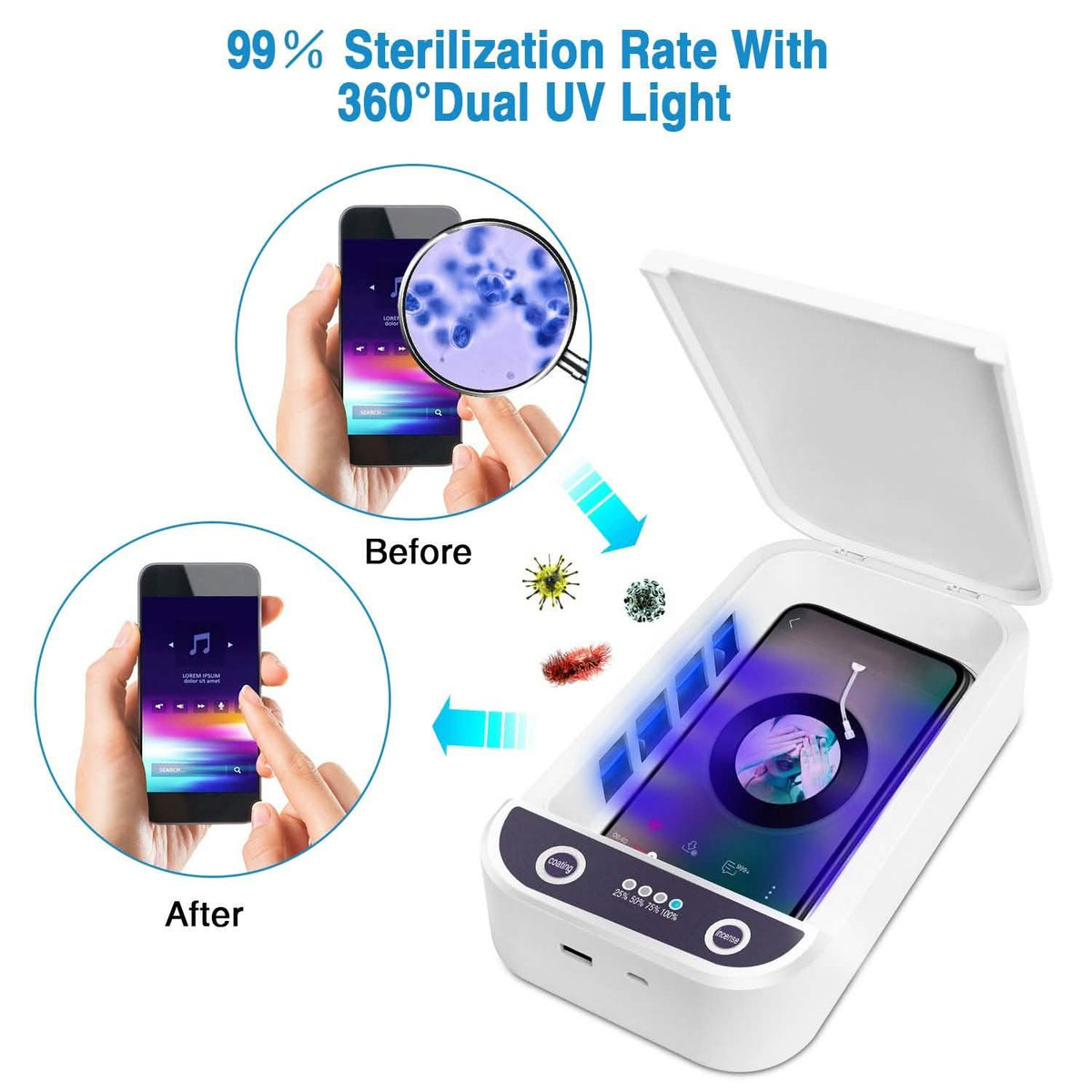 UV Light Phone Disinfection Box with Aromatherapy Function Mobile Accessories - Tophatter Daily Deals