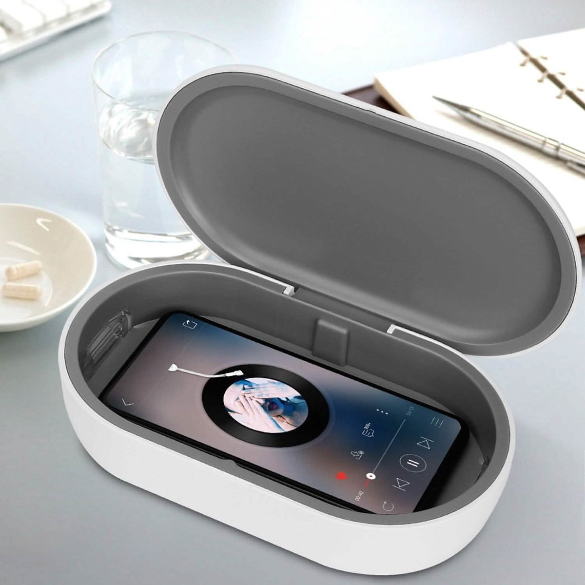 UV Light Sanitizer Box Portable 10w Phone Wireless Charging Disinfection Lamp Face Masks & PPE - Tophatter Daily Deals