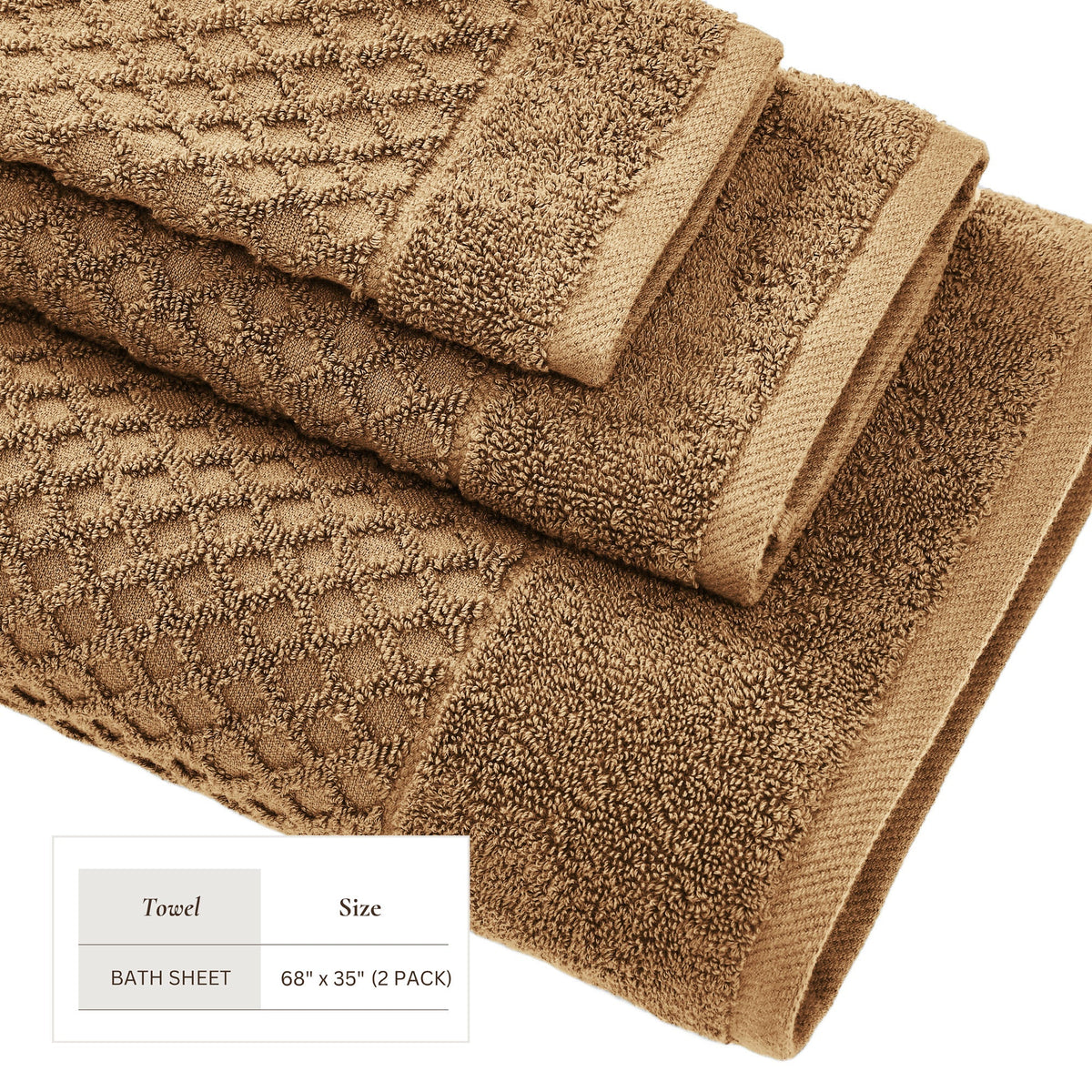 Cotton Diamond Waffle Weave Bath Towel Set - Grayson Collection Bath - Tophatter Daily Deals