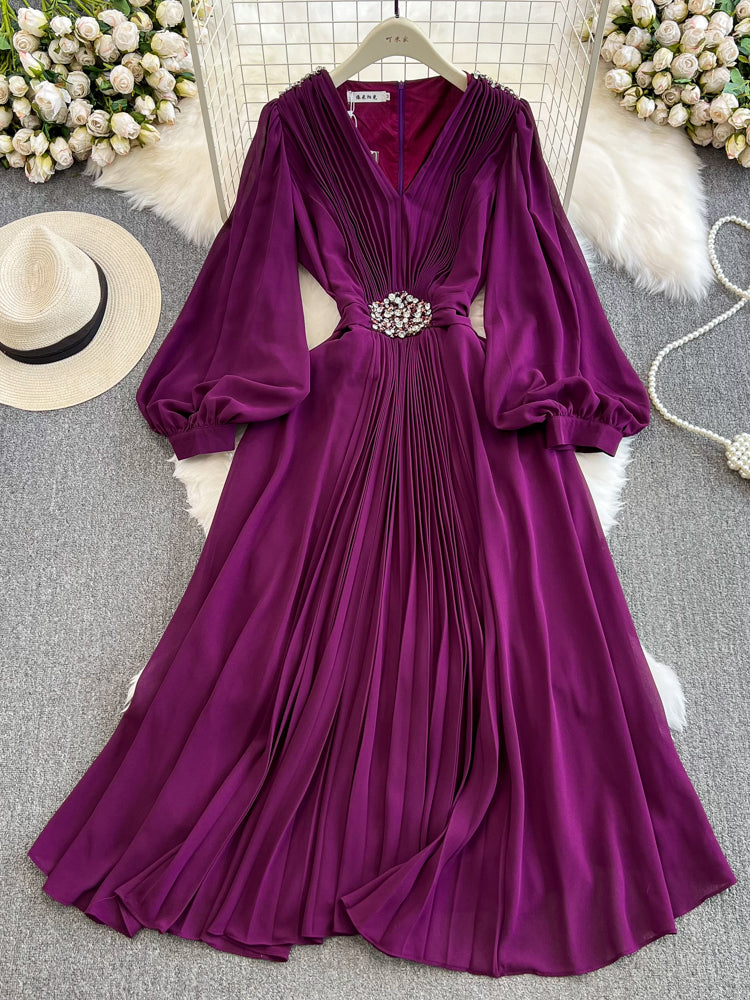 V Neck Chiffon Women Party Dresses Maxi Dresses - Tophatter Daily Deals